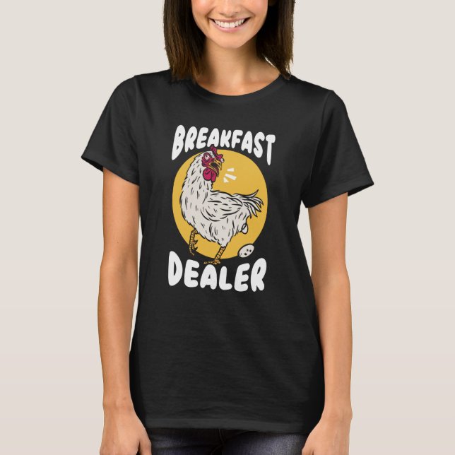 Camiseta Comerciante de Café da Manhã Fazendeiro de Frango  (Frente)