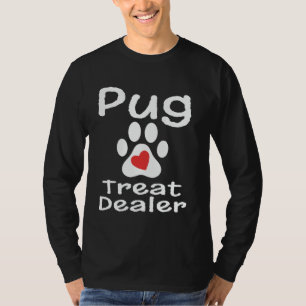 Camiseta Comerciante de Guloseimas Pug Impressão de Pata Co