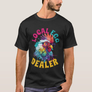 Camiseta Comerciante de Ovos Local Frango Usando Óculos de