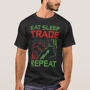 Camiseta Comerciante do mercado de ações repetidamente em s