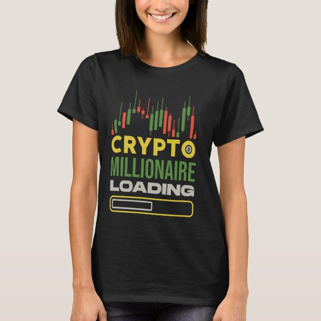 Camiseta Comerciantes Engraçados Carregamento Cripto Milion (Frente)