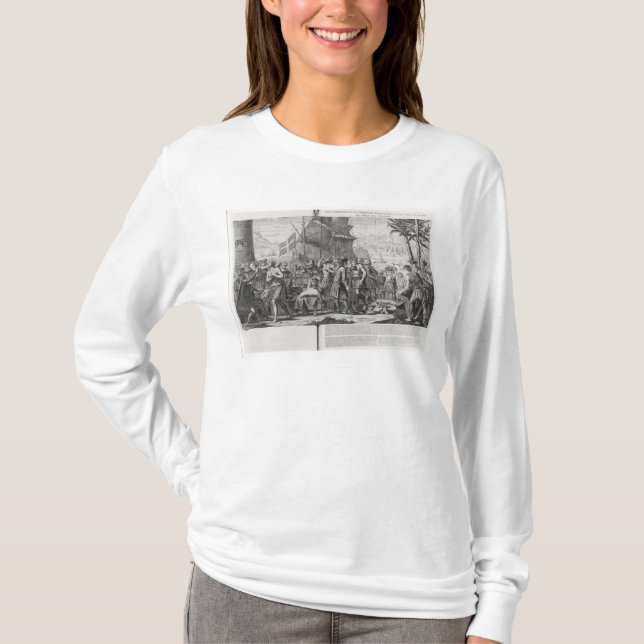 Camiseta Comércio entre indianos mexicanos e o francês (Frente)