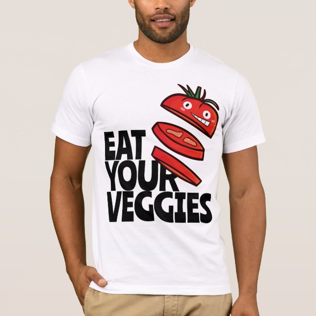 Camiseta Comestíveis personalizáveis - Versão do tomate (Frente)
