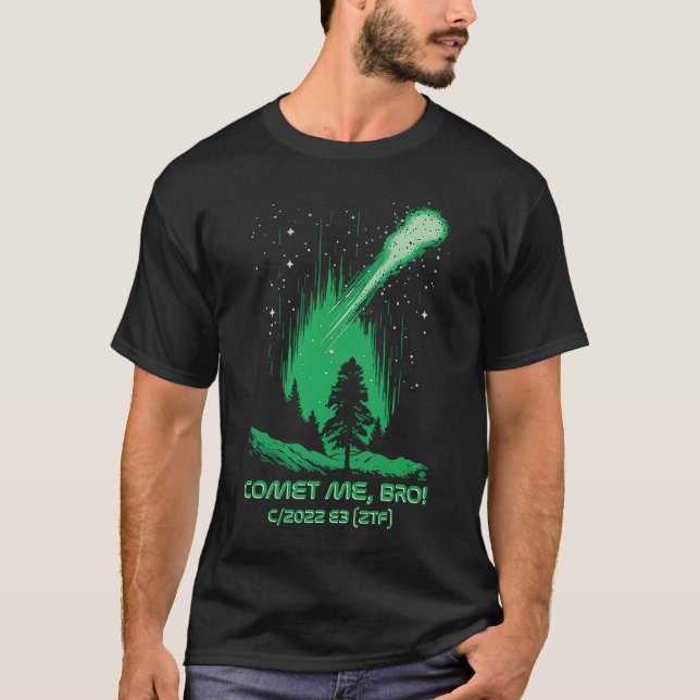Camiseta Comet Me Bro Green Comet C2022 E3 ZTF (Frente)