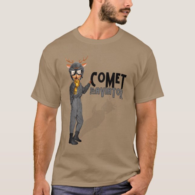 Camiseta Comet Papais noeis Reindeer O Aviador (Frente)