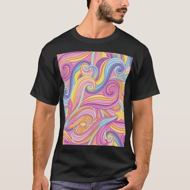 Camiseta Cometa Arco-Íris: Céu Sonho Mágico. (Frente)