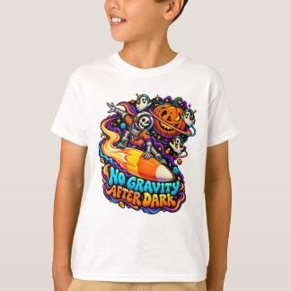 Camiseta Cometa de Doce Esqueleto Espaço Halloween