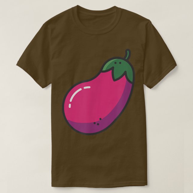 Camiseta Comic Aubergine Bright Colours Vegetarians Vegans  (Frente do Design)