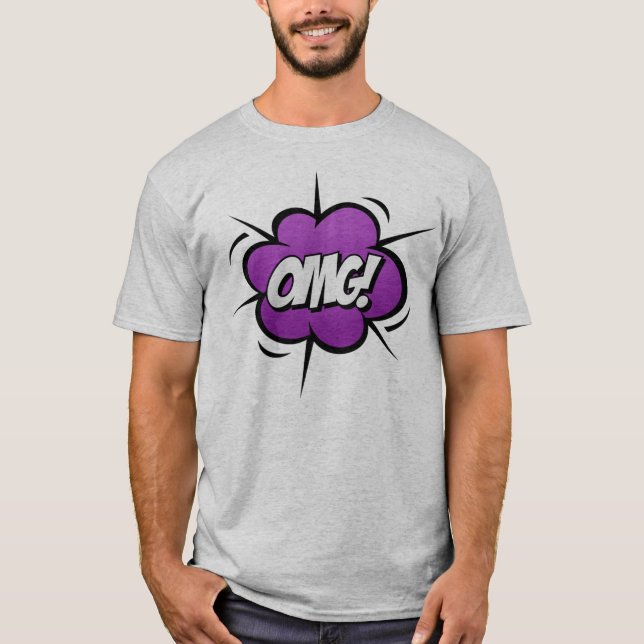 Camiseta Comic Book Art OMG Exclamation (Frente)