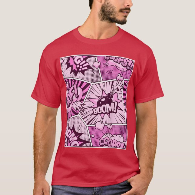 Camiseta Comic Book Pink Color Graphic (Frente)