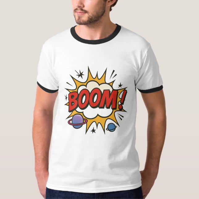 Camiseta Comic Style T-Shirt – Retro Pop Art Explosion Tee (Frente)