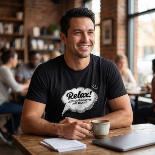 Camiseta Cômica de Café Relax
