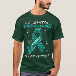 Camiseta Comida Alergia Guerreira, Eu Combato Alergias Comi