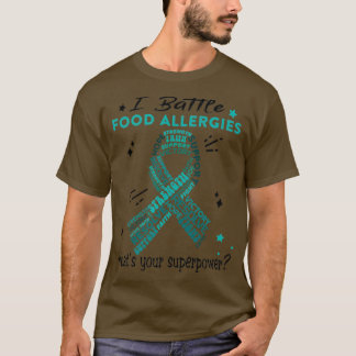 Camiseta Comida Alergia Guerreira, Eu Combato Alergias Comi
