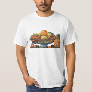 Camiseta Comida Antiga, Frutas Sortidas em uma Tigela