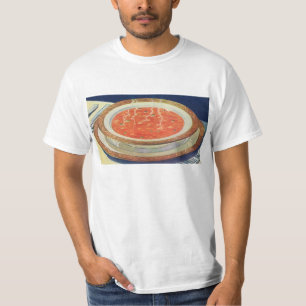 Camiseta Comida Antiga, Tigela Quente de Sopa de Tomate com