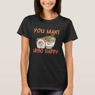 Camiseta Comida Asiática Ramen Nigiri Sashimi Maki Funny Su