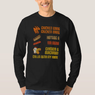 Camiseta Comida Chicken Wing Hotdog Bologna Chicken Macaron
