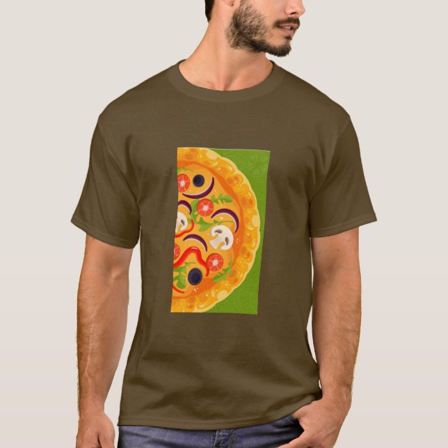 Camiseta Comida colorida amante de pizza doce (Frente)