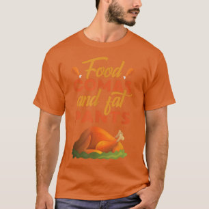 Camiseta Comida Comas E Calças De Gordura Janto De Ação De