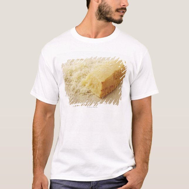 Camiseta Comida, comida e bebida, queijo, Parmesão, (Frente)