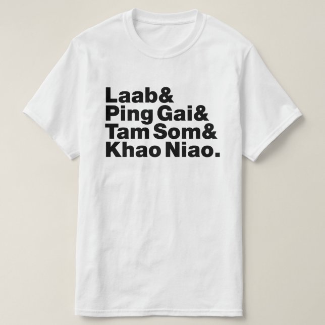 Camiseta Comida da rua Laotian (Frente do Design)