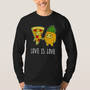 Camiseta Comida de Amor É Amor Pizza de Abacaxi com Pepper