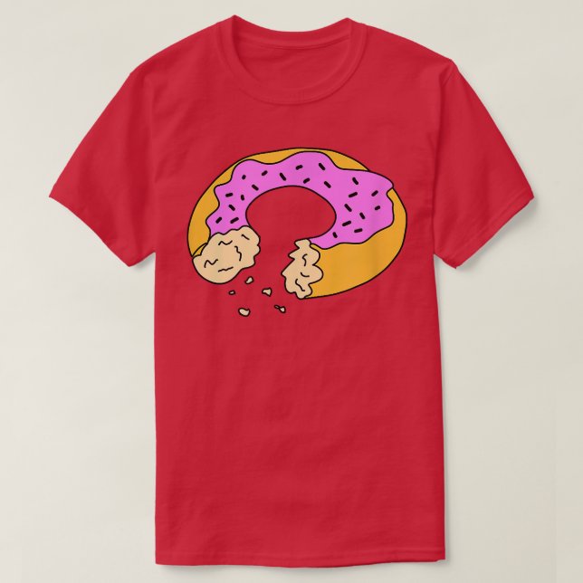 Camiseta Comida de anéis de nozes de rosquinha (Frente do Design)