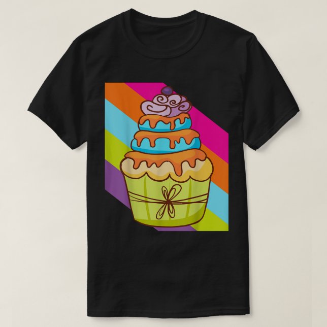 Camiseta Comida de bolo de padaria Assar cupcake Deliciosa  (Frente do Design)