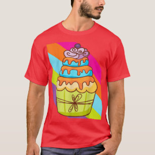 Camiseta Comida de bolo de padaria Assar cupcake Deliciosa 