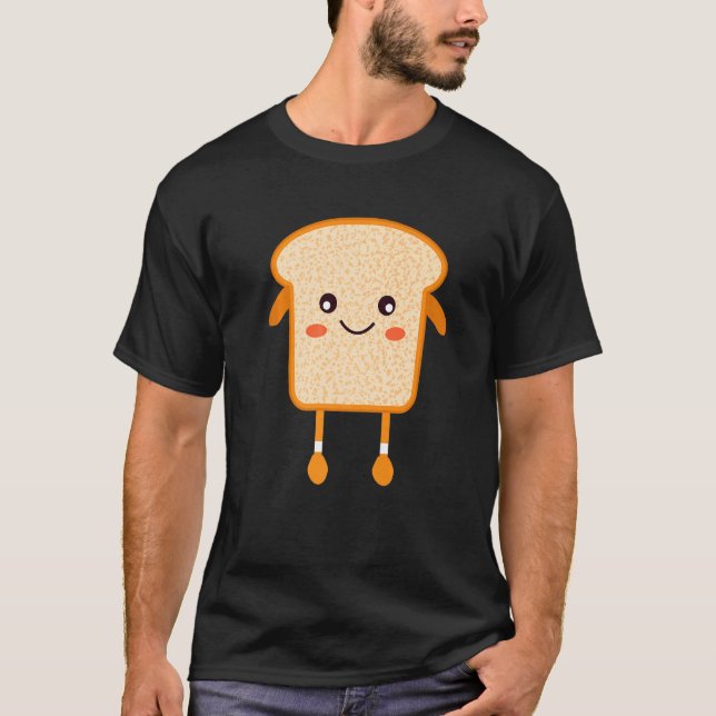 Camiseta Comida de café da manhã com pão torrado fatiado em (Frente)
