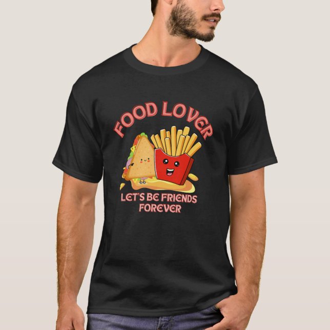 Camiseta Comida de cartoon em T-Shirt (Frente)
