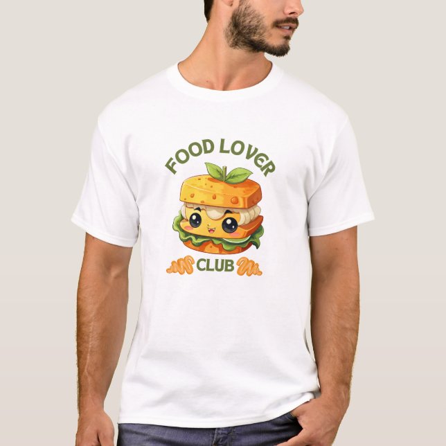 Camiseta Comida de cartoon em T-Shirt (Frente)