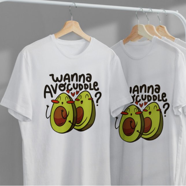 Camiseta Comida de Cartoons Feliz Avocado (Criador carregado)