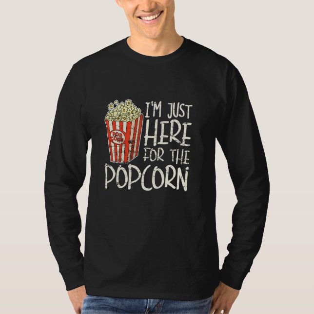 Camiseta Comida de Cinema Engraçado Pipoca-Vaca (Frente)