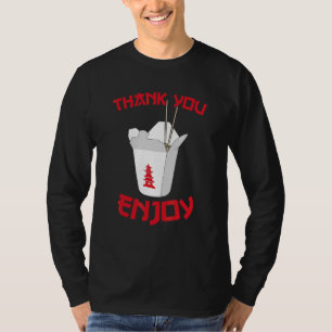Camiseta Comida de comida chinesa Obrigado Chef Asiático Cu