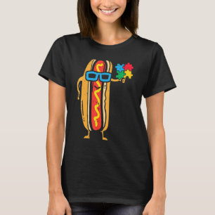 Camiseta Comida de Comida Cóta do Hotdog Autismo Consciênci