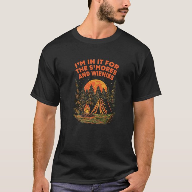 Camiseta Comida de Comida de acampamento em Smores e Viena (Frente)