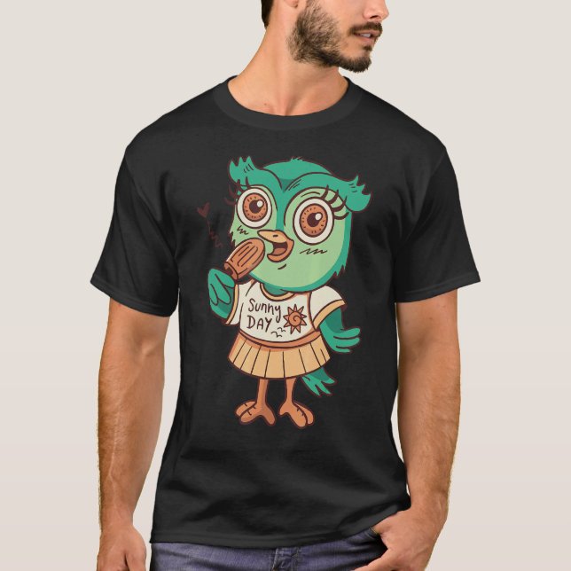 Camiseta Comida de coruja Animais de zoológico (Frente)