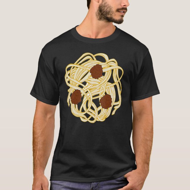 Camiseta Comida de fantasia de Halloween Spaghetti Meatball (Frente)