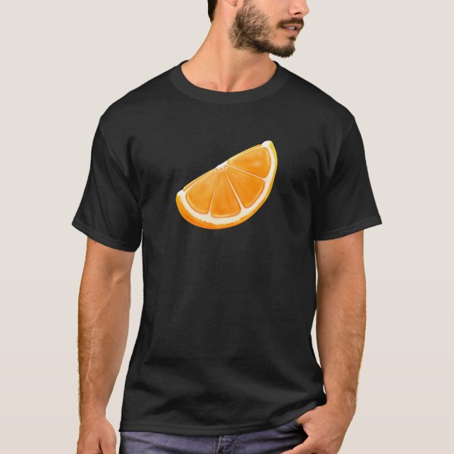 Camiseta Comida de Fatia de Fruta Laranja (Frente)