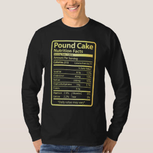 Camiseta Comida de Fatos de Nutrição de Bolo Libra no Natal