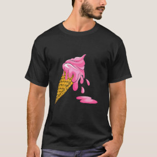 Camiseta Comida de Fornalha Rosa de Morango, Cone