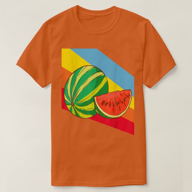 Camiseta Comida de Fruta de melancia vegetariana (Frente do Design)