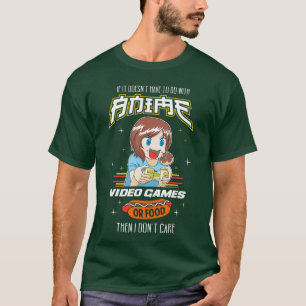 Camiseta Comida de jogador Kawaii Video Games Anime Comic P