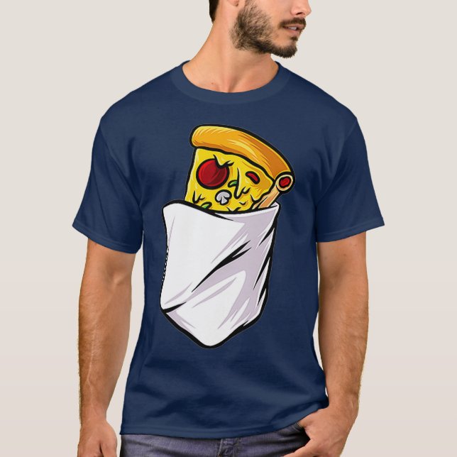 Camiseta Comida de lixo Fatia Rápida de Comida de Pizza em  (Frente)