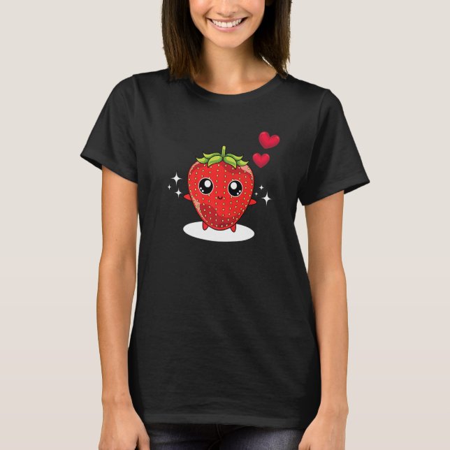 Camiseta Comida de Morango Vermelho Berry Summer Strawberry (Frente)