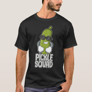Camiseta Comida de óculos solares de pepino esquadrão pican