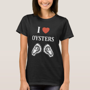 Camiseta Comida de ostras humor minimalista simples eu amo