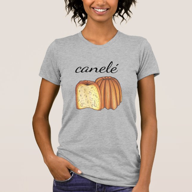 Camiseta Comida de pastelaria francesa Canelé Chef Pâtisser (Frente)